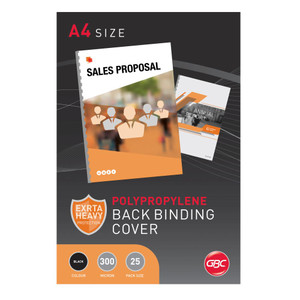 IBICO POLYCOVERS A4 100 Recyclable 300Mic Black Pack of 25