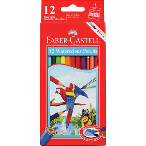 Faber-Castell Watercolour Pencils, Assorted Pack of 12 (inc. 1 Brush)