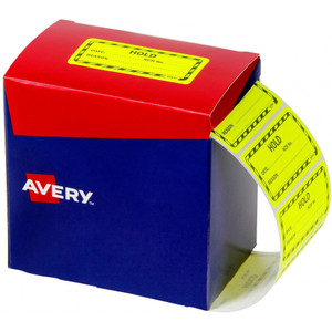Avery Hold Label Fluoro Yellow 75 x 36.1mm Box of 2000