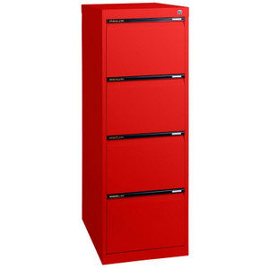 FILING CABINET 4 DRAWER (H) 1325 x (W) 467 x (D) 610mm Signal Red