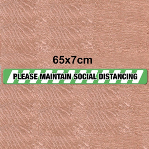 Social Distance Indicator Floor Stickers Please Maintain Social Distancing 65x7cm (Design 10)