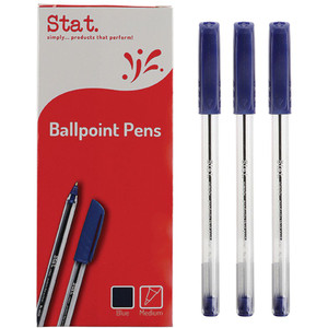 STAT BALLPOINT PEN STICK 1.0MM Blue (Each)