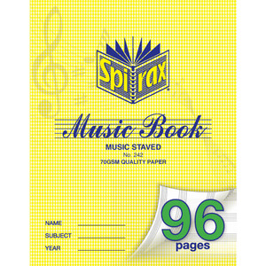 SPIRAX 242 MUSIC BOOK 225X175 96PG 70gsm