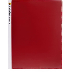 MARBIG DISPLAY BOOK WITH INSERT COVER NON-REFILLABLE 40 PAGES RED