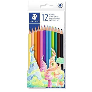 STAEDTLER HEXAGONAL COLOURED PENCIL ASSORTED Box of 12