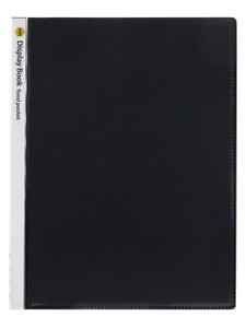 MARBIG DISPLAY BOOK WITH CLEAR SPINE AND INSERT COVER NON-REFILLABLE 40 PAGES BLACK