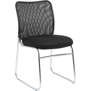 Studio Mesh Back Visitor Chair YS41 with Chrome Sled Base Black Fabric Seat Mesh Back (Replaces YSD-YS60) *** Order in multiples of 4 ***