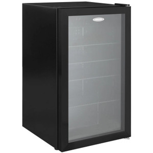 Heller 98L Black Beverage Cooler Glass Bar Fridge HBC98