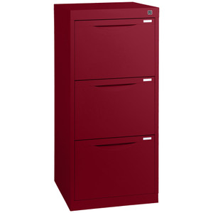 Three Drawer Homefile Vertical Filing Cabinet 1019(H) x 467(W) x 455(D) Burgundy