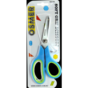 OSMER 170mm (7.0") PREMIUM COMFORT SOFT GRIP HIGH QUALITY SCISSORS OFFSET HANDLE