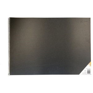 Quill Visual Art Diary PP Short Bound 110gsm A2 120 Pages - Black (SWVA2)