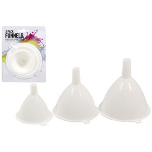 Funnel Set Set of 3 (Assorted Sizes: 8cm, 10cm & 12cm(H)) Plastic & Easy To Wash