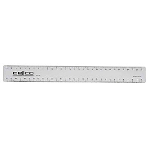 CELCO RULER 30CM CLEAR METRIC (EACH)