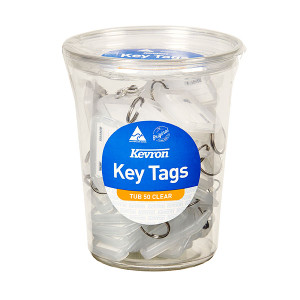 KEVRON ID5 KEYTAGS CLEAR DISPOSABLE TUB 50