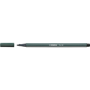 STABILO PEN 68 FIBRE TIP PEN EARTH GREEN (BX10)