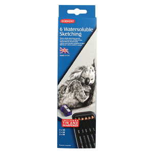 DERWENT WATERSOLUBLE SKETCHING PENCIL TIN 6