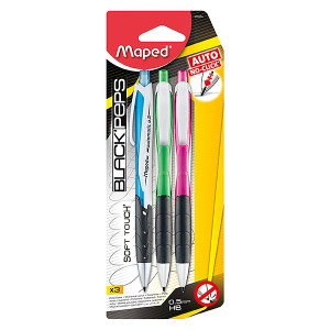 MAPED BLACK PEPS AUTO MECHANICAL PENCIL PACK 3 0.5MM (PK3)