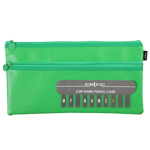 CELCO PENCIL CASE GREEN 350mm x 180mm with Name Card Insert