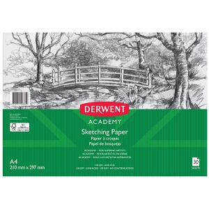 DERWENT ACY SKETCHING PAPER PAD A4 LANDSCAPE 30 SHEET