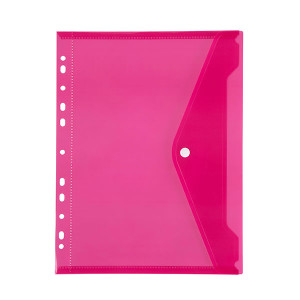 MARBIG BINDER POCKET BUTTON CLOSURE PINK