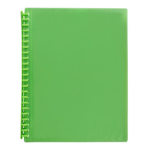 MARBIG REFILLABLE DISPLAY BOOK 20 POCKET INSERT COVER LIME