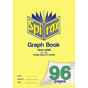 SPIRAX 138 A4 GRAPH BOOK 10MM 96PG 70gsm