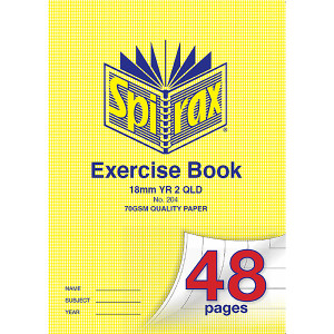 SPIRAX 204 EXERCSIE BOOK A4 18MM RULED YEAR 2 48PG 70gsm