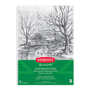 DERWENT ACADEMY BOARD SINGE WIRE VISUAL ART DIARY A3 PORTRAIT (80 PAGES)