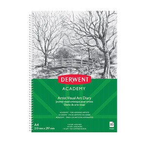 DERWENT ACADEMY BOARD SINGLE WIRE VISUAL ART DIARY A4 PORTRAIT (80 PAGES)