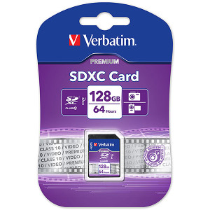 VERBATIM CLASS 10 UHS1 SDXC MEMORY CARD 128GB
