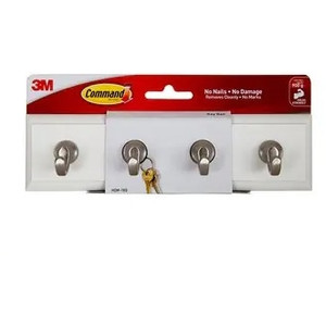 COMMAND ADHESIVE 3M HOOK KEY RAIL QUARTZ HOM18Q (Pack)