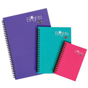MARBIG BRIGHTS TWIN WIRE SPIRAL NOTEBOOKS A5 PINK 160PG