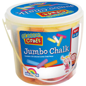 CLASSIC CRAFT JUMBO CHALK Assorted Colours Bucket of 20 ** While Stocks Last ***