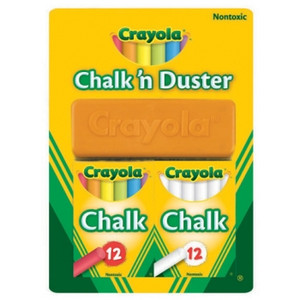 CRAYOLA CHALK & DUSTER SET BLISTER PACKED