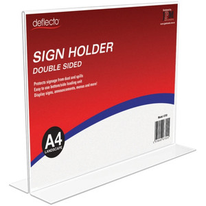 DEFLECT-O MENU HOLDER A4 Landscape Double Sided