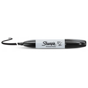 SHARPIE CHISEL POINT MARKER Permanent Black Bx12