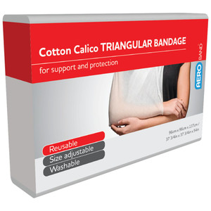 AEROBAND Cotton Calico Triangular Bandage 96 x 96 x 137cm, Bag of 10