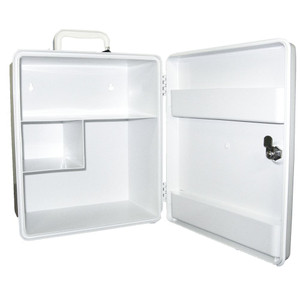 AEROCASE Small White Plastic Cabinet with Key Latch 26 x 32 x 14cm, Each