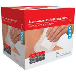 AEROFIX Non-Woven Island Dressing 9 x 10cm, Box of 50