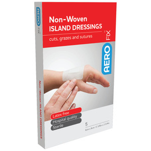 AEROFIX Non-Woven Island Dressing 6 x 8cm, Box of 5