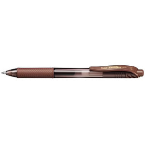 Pentel BL107 Energel X Liquid Gel Pen Retractable Fine 0.7mm Brown, Box of 12