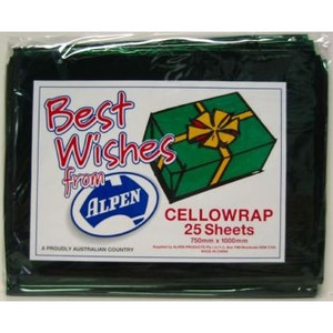 Cello Wrap Alpen 750mm x 1000mm Green Pack of 25