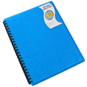 BEAUTONE DISPLAY BOOK REFILLABLE JEWEL PP A4 30 POCKETS BLUE (31862)