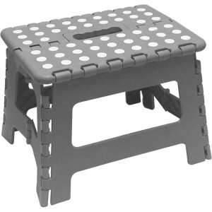 Henledar Folded Step Stool Grey Small with Handles