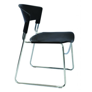 PLASTIC STACKING CHAIR BLACK