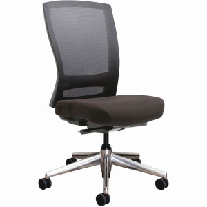 Buro Mentor Mesh Back Task Chair Aluminium Base No Arms Black Fabric Seat Mesh Back - CURRENTLY OUT OF STOCK, NO ETA