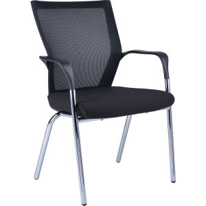 SPENCER MESH VISITOR CHAIR W 590 x D 600 x H 900mm Black with 4 Leg Base