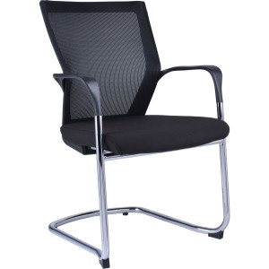 SPENCER MESH VISITOR CHAIR W 590 x D 600 x H 900mm Black with Cantilever Sled Base