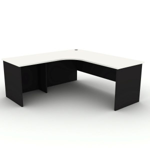 OM Classic Radial Corner Desk 1800Wx1800Wx700mmD White and Charcoal