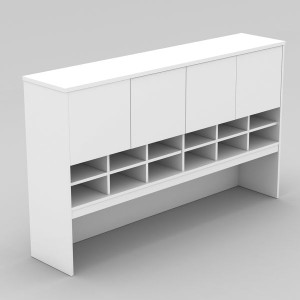 OM Classic Desk Storage Hutch 1080Hx1800Wx325mmD All White
